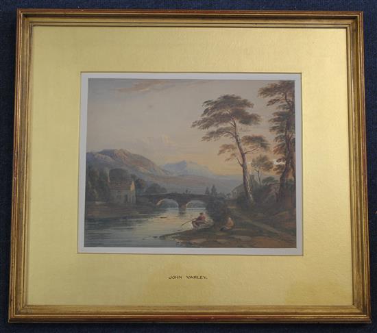 John Varley (1778-1842) View of Moel Hebog with Beddgelert Bridge in the foreground, 8.5 x 10.5in.